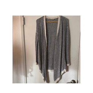 Eileen Fisher Women's Open Knit Cardigan 100% Cotton Black And White Size XXS